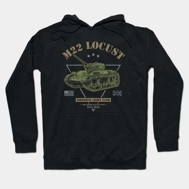 M22 Locust Airborne Light Tank Hoodie by Military Style Designs